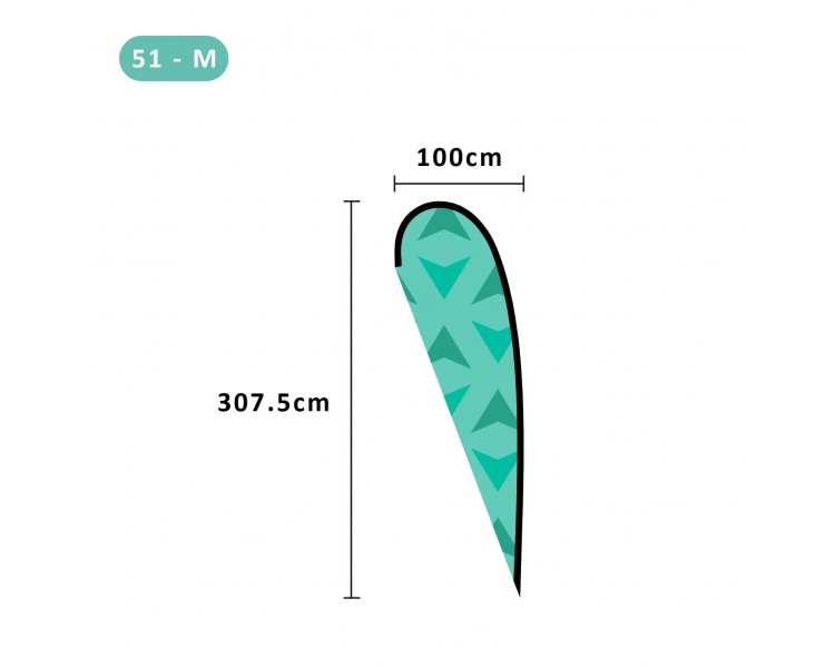 PERSONALIZED TEARDROP BANNER /  FLAGS SIZE M 3M