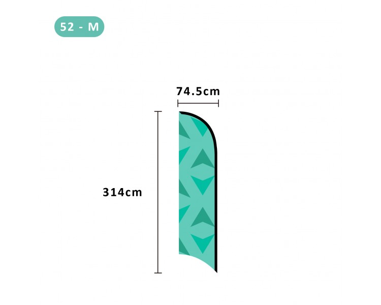 PERSONALIZED FEATHER BANNER / FLAGS SIZE M 3,15M