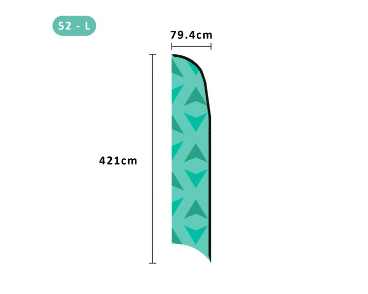 PERSONALIZED FEATHER BANNER / FLAGS SIZE L 4,21M
