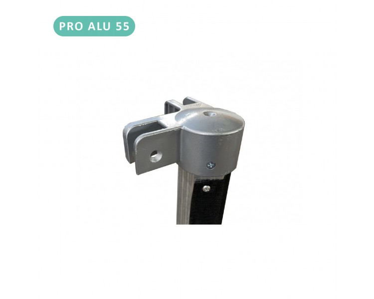 Angle de poteau pour tube alu 55mm bouché/Pièce fixe de liaison
