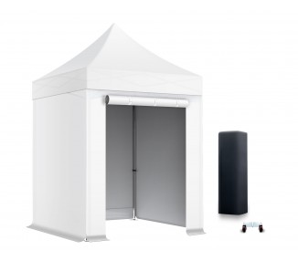 Pack Tente pliante semi-Pro Alu 40mm toit 300g/m² avec 3 bâches pleines + 1 porte