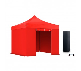 Pack Tente pliante Pro Alu 50mm toit 300g/m² avec 3 bâches pleines + 1 porte