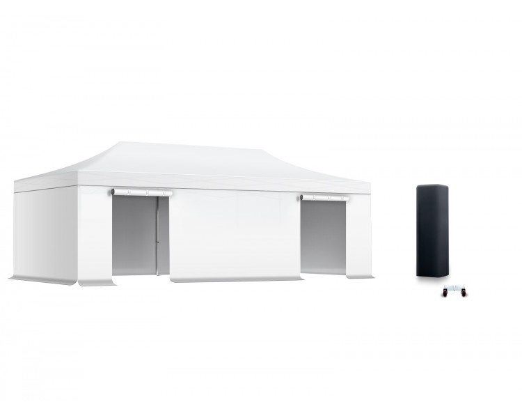 Pack Tente pliante Pro Alu 55mm toit 300g/m² avec 3 bâches pleines + 1 porte