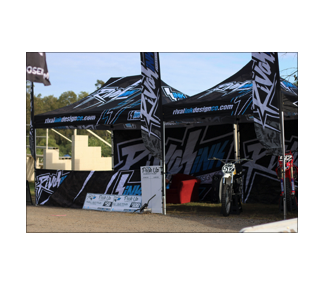 Tent with roof 100% printed roof 300g/m² 4 sides + 4 banners