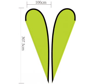 PERSONALIZED TEARDROP BANNER /  FLAGS SIZE M 3M