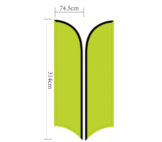 PERSONALIZED FEATHER BANNER / FLAGS SIZE M 3,15M