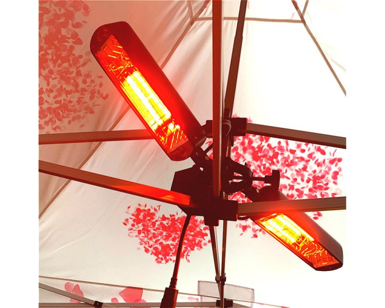 HEATER WITH 2 LAMPS, 1600W IP23 FOR FOLDING TENT AND PARASOL